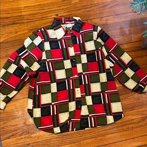 Ashley Stewart Multicolor Geometric Shirt